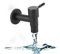 Fdit G1/2in en Acier Inoxydable Noir Simple Robinet Froid vadrouille Piscine Robinet d'eau Machine à Laver Robinet Robinet Mural Robinet de Balcon(#1)