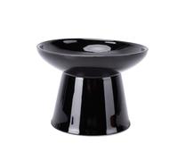 Fdit Gamelles en Céramique pour Chat avec Mangeoire Surélevée de 16 Cm de Diamètre avec Bord Anti-déversement et Large Base épaisse pour Chats à Face Plate et Chiens âgés (Black)