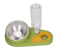 Fdit Gamelles pour Chat pour Nourriture et Eau, Ensemble de Gamelles Doubles Inclinées avec Remplissage Automatique - Adaptées à Divers Chats et Petits Animaux de Compagnie (Vert Nordique)