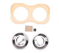Fdit Gamelles Surélevées pour Chien, Mangeoire Surélevée avec 2 Gamelles en Acier Inoxydable pour Petits Chiens et Chats jusqu'à 15 LB, Station d'alimentation Anti-basculement pour (Pink)