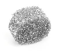 Fdit Garniture en étincelant, Chaîne en Cristal pailleté de 1 Mètre avec Dos Adhésif, Ruban en Résine de Couleur Argent AB de 3 Cm de Large pour Bricolage Robe Sac à Main Décoration de (Argent)