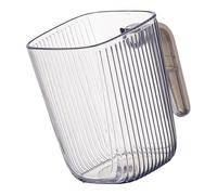 Fdit Gobelet de Brossage des Dents, Matériau ABS Pet épais Transparent avec Poignée, Bouche Lisse sans Bavure, pour Comptoir D'évier de Salle de Bain
