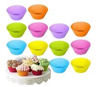 Fdit Gobelets à Cupcakes en Silicone Antiadhésifs, Doublures de Muffins Faciles à Nettoyer pour les Fêtes D'anniversaire 12 Pièces