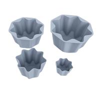 Fdit Gobelets de Cuisson en Silicone, 4 Pièces, Moules à Muffins en Silicone Réutilisables Antiadhésifs de Forme Octogonale pour Cupcake, Pudding, Mousse et Pâtisserie (GREY)