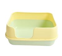 Fdit Grand Bac à Litière Semi-fermé pour Chat, Résistant aux éclaboussures, Amovible et Sûr, avec Pelle, Facile à Nettoyer, adapté à Plusieurs Chats, Matière Plastique de qualité Supérieure (Yellow)