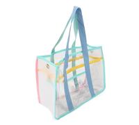 Fdit Grand Sac Transparent élégant, étanche, Sac à Main de Voyage Portable pour Femmes, Plage Transparente Spacieuse pour Les Plaisirs d'été (Bleu Vert)