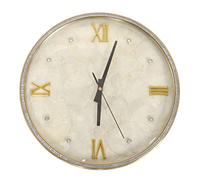 Fdit Grande Horloge Murale Décorative Rétro Unique, Horloge Suspendue pour Salon Chambre à Coucher, Design en Laiton Résistant à la Rouille (Strass Blanc Grand (φ35CM))