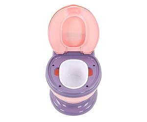 Fdit Grande Toilette bébé avec Cuvette Surélevée, pour Imitation Adulte, Adaptée aux 0-7 Ans, Matériau Blanc (Violet rosé)