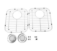 Fdit Grille D'évier de Cuisine, Lot de 2 Protections D'évier en Acier Inoxydable avec Panier D'égouttage et Pieds, Support D'évier de 11,81 X 13,12 Pouces avec Conception de