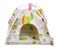 Fdit Hamac de Tente pour Perroquets, Tapis Polaire en Toile Double Face, Abri Compact Suspendu pour Petits Perroquets, Perruches, Tourtereaux, Pinsons (M (21 * 21 cm))