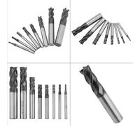 Fdit High Durness Carbure End Mill Set Tungsten Steel Milling Cutter Tool pour Moul, 8 PCS 2-12 Mm 4 Final Mill Set Whistle pour les Projets de Menuiserie