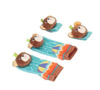 Fdit Hochets de Poignet pour Bébé Jouets Hochets de Développement Doux et Colorés pour Bébés de 0 à 6 Mois Matériau en Polyester pour Poussette de Berceau Ensemble de 2 Jouets et 2 Chaussettes (#15)