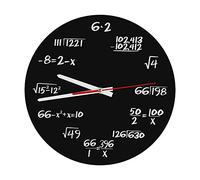 Fdit Horloge Murale Creative Math Acrylique Drôle Formules Mathématiques Horloge Horloge Noir et Blanc Unique Math Equation Horloge pour Salle de Classe Maison Bureau