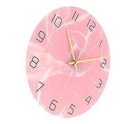 Fdit Horloge Murale Décorative en Verre, Panneau de Salon Créatif avec Horloge de Chambre Rose en Acrylique Simple pour Horloge de Surveillance Météo à Domicile