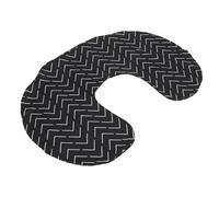 Fdit Housse de Coussin D'allaitement élégante en Forme de U à imprimé Noir pour Mamans, Taie D'oreiller D'allaitement Lavable pour des Séances D'alimentation Confortables (Noir Géométrique)