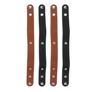 Fdit Housse de Fouet Ergonomique en Cuir, Support de Contrôle amélioré pour Fouets D'équitation, Cultures, Noir, Marron, Paquet de 4 Pièces