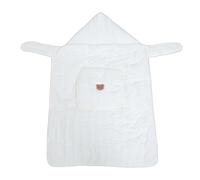 Fdit Housse de porte-bébé Coupe-vent pour L'hiver, Couverture à Capuche pour nouveau-né, Couverture de Poussette avec Doublure en Polaire Ultra Douce et Poches pour Plus de Chaleur (Beige à motif