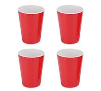 Fdit Imitation Ceramic Drinking Mug, Léger et Élégant (Red four-piece set) | Résistant aux chutes, facile à entretenir, couleurs vives, durable, idéal pour la maison, le bureau, le bar.