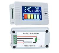 Fdit Indicateur de capacité de Batterie, Voltmètre Numérique LCD 0-100V, Testeur de Puissance Couleur avec Bornes de Câblage Indépendantes pour Systèmes de Test de Batterie, Onduleur