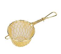 Fdit Infuseur à thé en Cuivre, Passoire à thé Dorée Tissée la Main pour Filtrer les Résidus et la Mousse, Conception Long Manche pour un Versement Facile