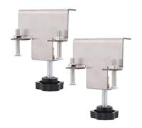 Fdit Installation sur Façade de Tiroir, Pinces en Acier Inoxydable avec capacité de Charge de 90 Kg, Convient pour L'installation de Panneaux de Tiroirs, 2 Pinces D'armoire (SILVER)