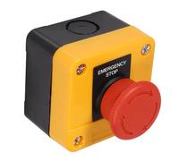 Fdit Interrupteurs D'arrêt D'urgence 10A, Interrupteur à Bouton-poussoir Compact à Signe Rouge pour Applications Industrielles, 2 Pièces 67x67x50mm