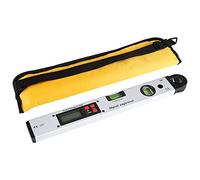 Fdit Jauge d'angle équerre 0-225 ° Numérique Angle Inclinomètre Rapporteur Angle Règle Outil avec LCD Affichage et Rétro-Éclairage Bleu Vertical Horizontal Double Niveau avec Sac