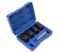 Fdit Jeu de 4 Extracteurs D'écrous de Boulons, 4 Douilles D'extraction en Acier au Chrome-molybdène 17 Mm 19 Mm 21 22 pour Boulons Arrondis Rouillés Endommagés, Vis, avec