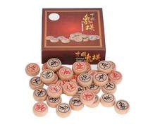 Fdit Jeu D'échecs Chinois en Bois de Hêtre, Jeu éducatif Xiangqi pour Enfants de 6 Ans et Plus, avec échiquier en Cuir PU