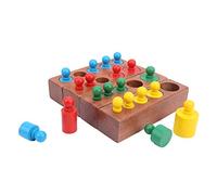 Fdit Jouet à Base de Cylindre en Bois Montessori, Blocs d'apprentissage Sensoriel, Jeu de Logique, 36 Mois + 4 Bases, 20 Cylindres pour bébé