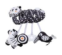 Fdit Jouet d'activité de Poussette de Siège de Voiture en Spirale de Lion Noir et Blanc en Peluche pour les Lits de bébé, Confortable à Saisir, Sentiments Apaisants de bébé, Facile à Installer,