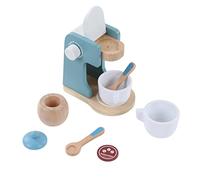 Fdit Jouet de Cafetière, Jeu de Simulation en Bois avec Interrupteur de Simulation et Finition Brillante, pour Jeu de Rôle pour Enfants et Interaction Parent-Enfant