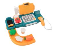 Fdit Jouet de Caisse Enregistreuse, Caisse Enregistreuse à Reconnaissance Vocale Intelligente avec Scanner de Caisse et Ensemble de Nourriture pour Enfants de 3 à 8 Ans (Green)