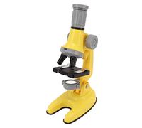 Fdit Jouet de Microscope Expérimental Interactif pour Enfants, Kit de Microscope Scientifique à Lumière LED avec Zoom 100X 600X 1200X pour Enfants (Yellow)