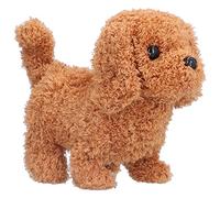 Fdit Jouet de Simulation pour Chien de Marche, Chien électrique en Peluche avec Fonction D'écorce et de Queue pour L'entraînement Linguistique et Le Soutien émotionnel pour Les Enfants âgés de 3 Ans