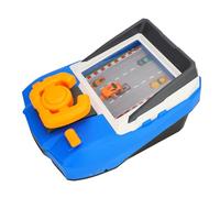 Fdit Jouet de Volant de Voiture de Course Bleu, Jeu de Conduite simulé avec Son pour Enfants, Entraînement Visuel, Double Alimentation, Matériau ABS Sûr pour Le Plaisir en Plein Air