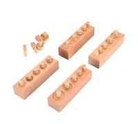 Fdit Jouet éducatif de Blocs Cylindriques en Bois avec Chanfrein Lisse, Exercice Cérébral pour Les Enfants de Plus de 3 Ans, Accessoire D'enseignement en Classe Montessori (#1)