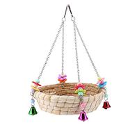 Fdit Jouet pour Oiseau en Paille pour Perroquet à Suspendre sur Cage à Oiseaux