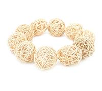 Fdit Jouet Sepak Takraw, Boule à Mâcher en Rotin Terreux Robuste, Inoffensif pour Perroquet, Petit Animal, Jouet à Mâcher, Petites Friandises pour Animaux de Compagnie, Jeu Molaire (5CM Couleur