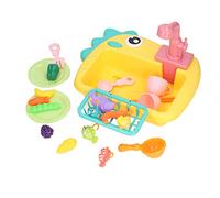 Fdit Jouets D'évier de Cuisine avec Robinets Automatiques, Ensemble de Jeu de Simulation Interactif éducatif pour Enfants, Jeu de Rôle, Matériau ABS Sûr pour L'interaction Parent-Enfant (Yellow)