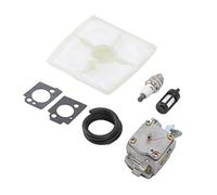 Fdit Kit de Bougie D'allumage de Filtre à Air et de Carburant, Kit de Remplacement de Carburateur avec Construction en Aluminium et Fer ABS pour Scie à Chaîne 041 041AV 041 Farm
