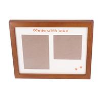 Fdit Kit de Cadre D’empreinte de bébé, Kit D’empreinte de Main de bébé Mignon, pour Cadeaux de Douche (Cadre photo marron)