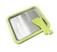 Fdit Kit de Fabrication de Crème Glacée Roulée, Plaque de Congélation en Acier Inoxydable avec 2 Grattoirs pour Rouleaux de Crème Glacée, Yaourt et Desserts Glacés