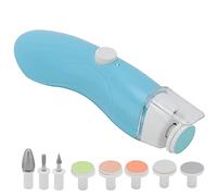 Fdit Kit de Lime à Ongles électrique pour bébé, Coupe-ongles Sûr et Rapide pour Enfants, Outil de Manucure Rechargeable pour Bébés âgés de 0 à 3 Ans, 6 Contacts Interchangeables (bleu clair)