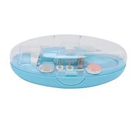 Fdit Kit de Lime à Ongles électrique pour bébé et Adultes, Kit de Manucure Portable pour bébé pour le Soin des Ongles des Tout-petits, 6 Contacts Interchangeables, Rechargeable par USB (bleu clair)