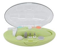 Fdit Kit de Lime à Ongles électrique pour bébé et Adultes, Kit de Manucure Portable pour bébé pour le Soin des Ongles des Tout-petits, 6 Contacts Interchangeables, Rechargeable par USB (YELLOW)
