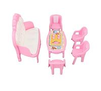 Fdit Kit de Modèle de Meubles de Chaise de Table Basse de canapé de Simulation pour Maison de Poupée 1/16, Plastique ABS Sûr et Durable, Idéal pour Ajouter Une Atmosphère à la Vie, Interaction (C)