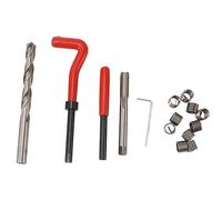 Fdit Kit de Réparation de Filetage M6x1,0 en Acier au Carbone, Outil D'insertion Hélicoïdal pour Re-alésage, avec Taraud de Bougie D'allumage et Quincaillerie, pour Réparation