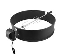 Fdit Kit de Rôtissoire en Acier Inoxydable, 2 à 3 TR/Min, Noir, pour Barbecue à Charbon de Bois de 22 Pouces, Barbecues en Plein Air, Voyages de Camping (Plug UE 220V)