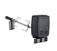 Fdit Kit de Rôtissoire pour Gril, Tige de Broche en Acier Inoxydable, Ensemble de Rôtissoire avec Moteur électrique, 2 Fourchettes à Viande, Kit D'équilibre pour Barbecue, Camping,